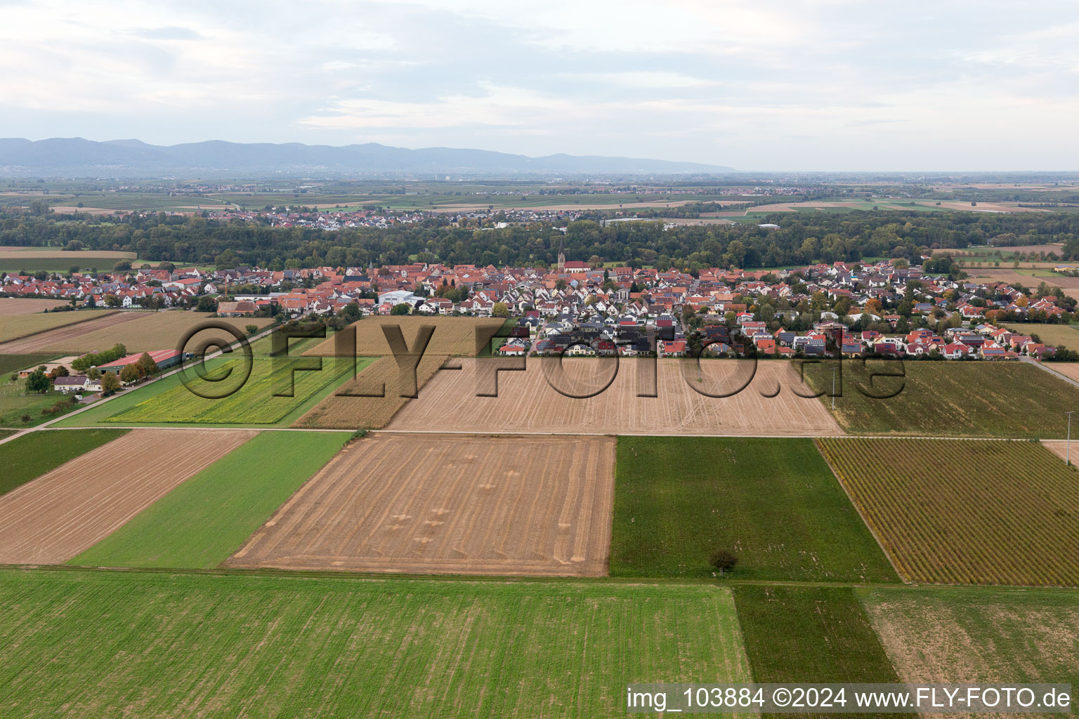 Enregistrement par drone de Steinweiler dans le département Rhénanie-Palatinat, Allemagne