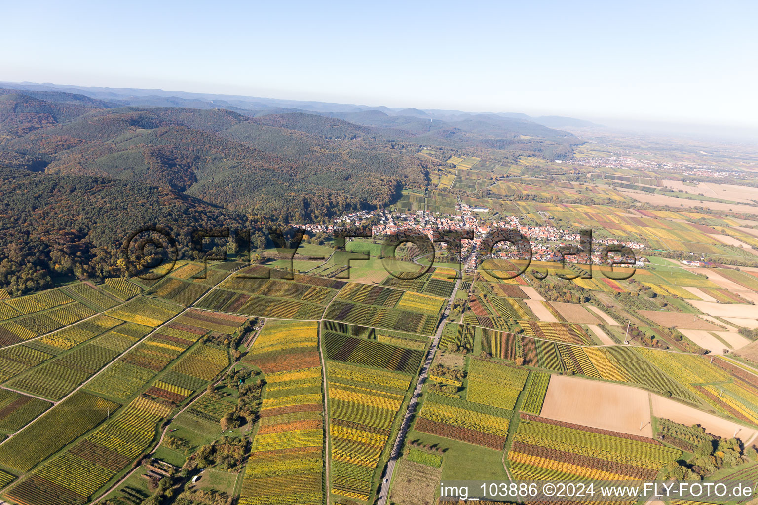 Oberotterbach dans le département Rhénanie-Palatinat, Allemagne hors des airs