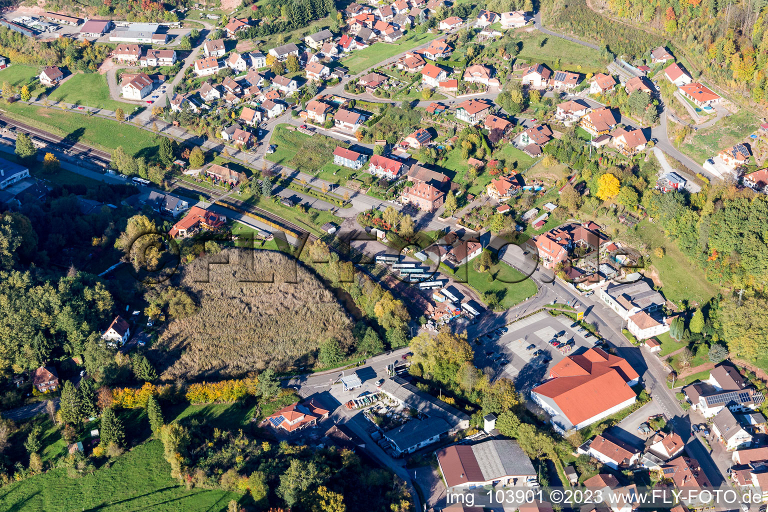 Bundenthal dans le département Rhénanie-Palatinat, Allemagne vue d'en haut