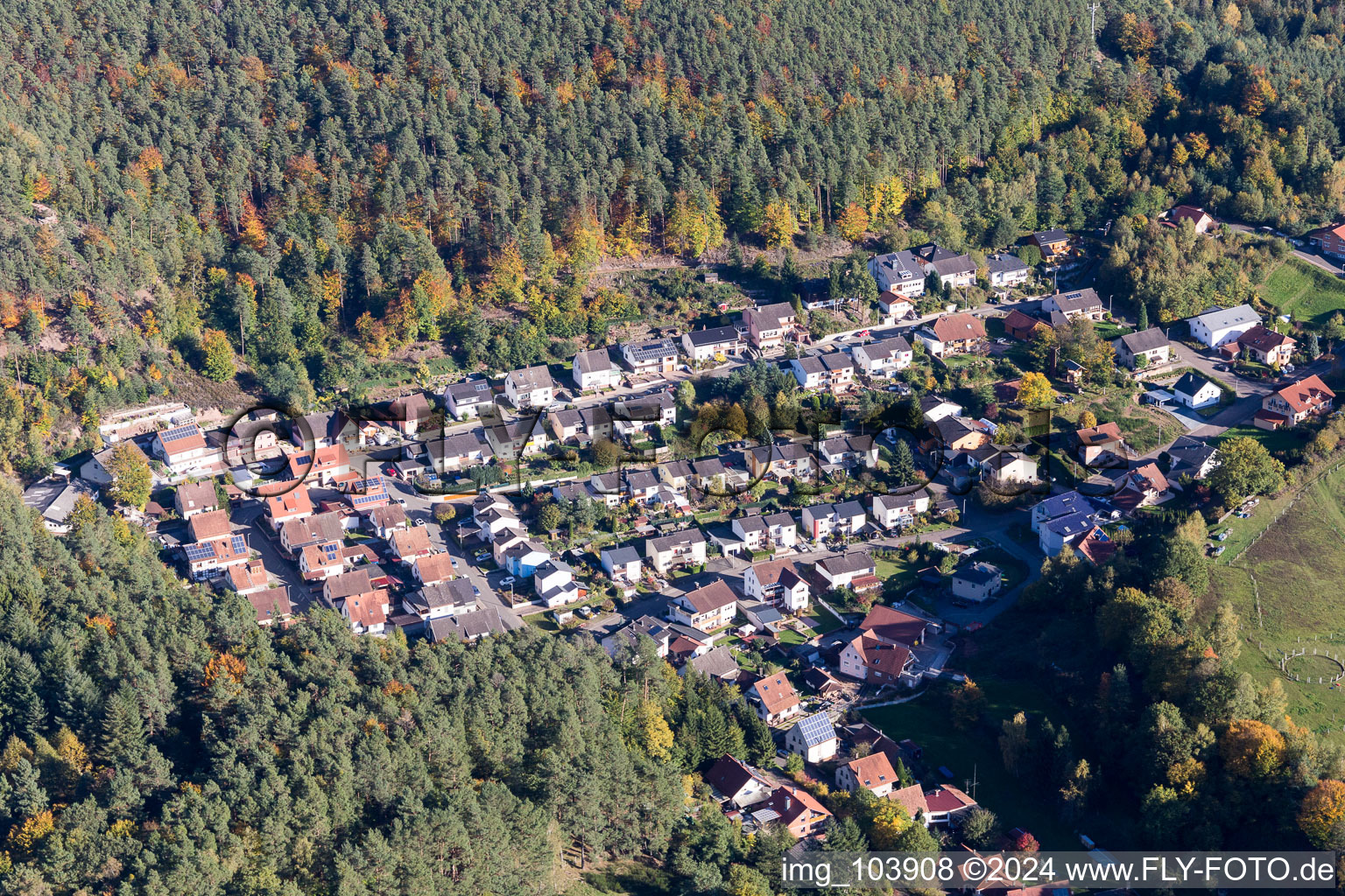 Bruchweiler-Bärenbach dans le département Rhénanie-Palatinat, Allemagne hors des airs