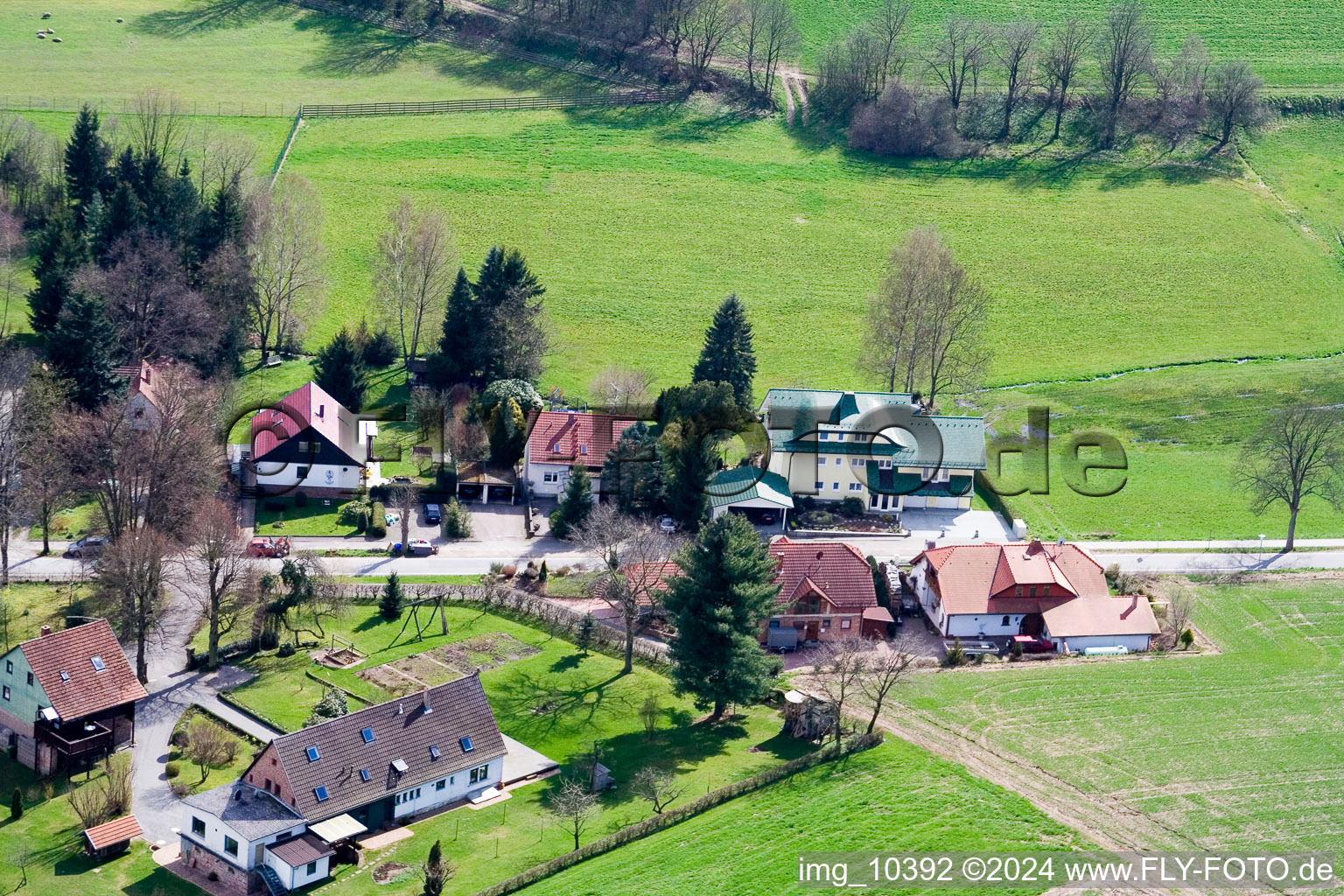 Photographie aérienne de Affolterbach à le quartier Wahlen in Grasellenbach dans le département Hesse, Allemagne