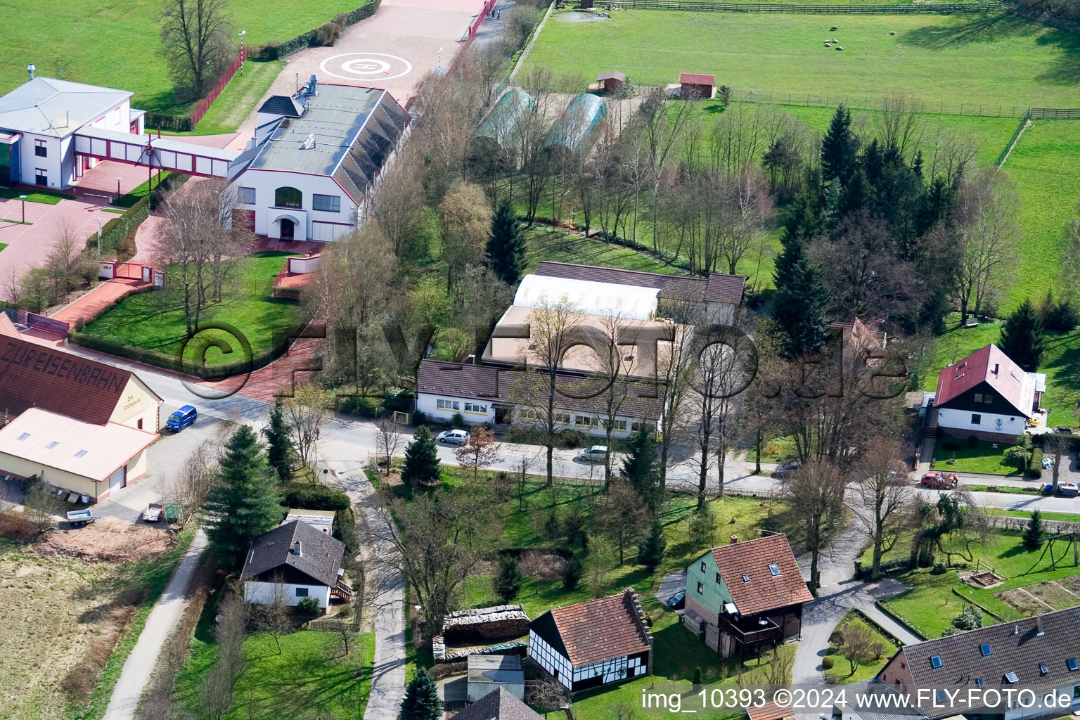 Vue oblique de Affolterbach à le quartier Wahlen in Grasellenbach dans le département Hesse, Allemagne