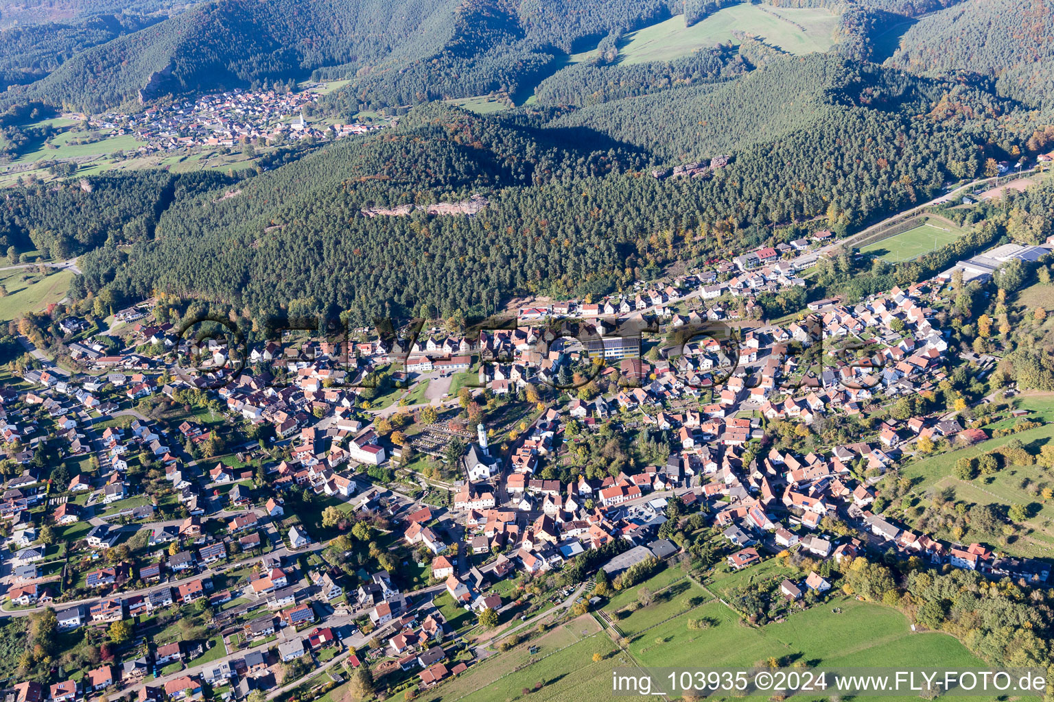 Busenberg dans le département Rhénanie-Palatinat, Allemagne d'en haut