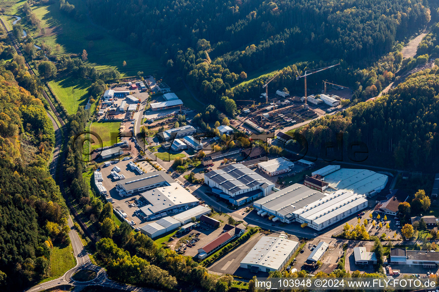 Vue aérienne de Zone industrielle de Reichenbach à Schindhard dans le département Rhénanie-Palatinat, Allemagne