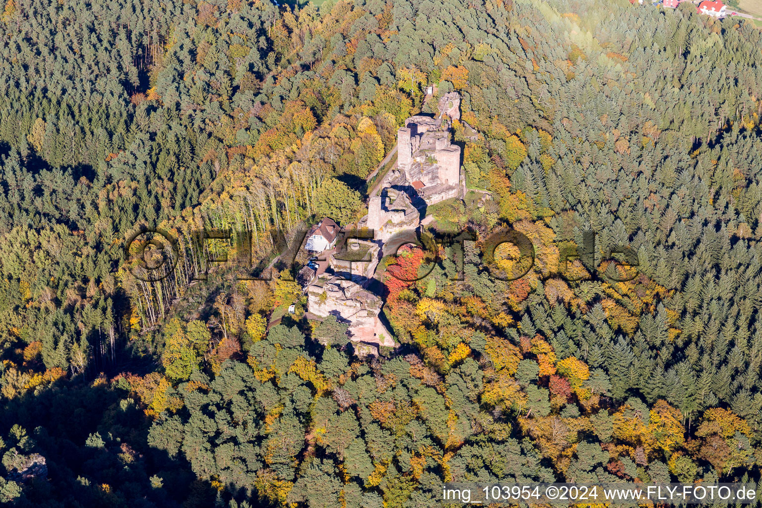 Vue aérienne de Dahn dans le département Rhénanie-Palatinat, Allemagne