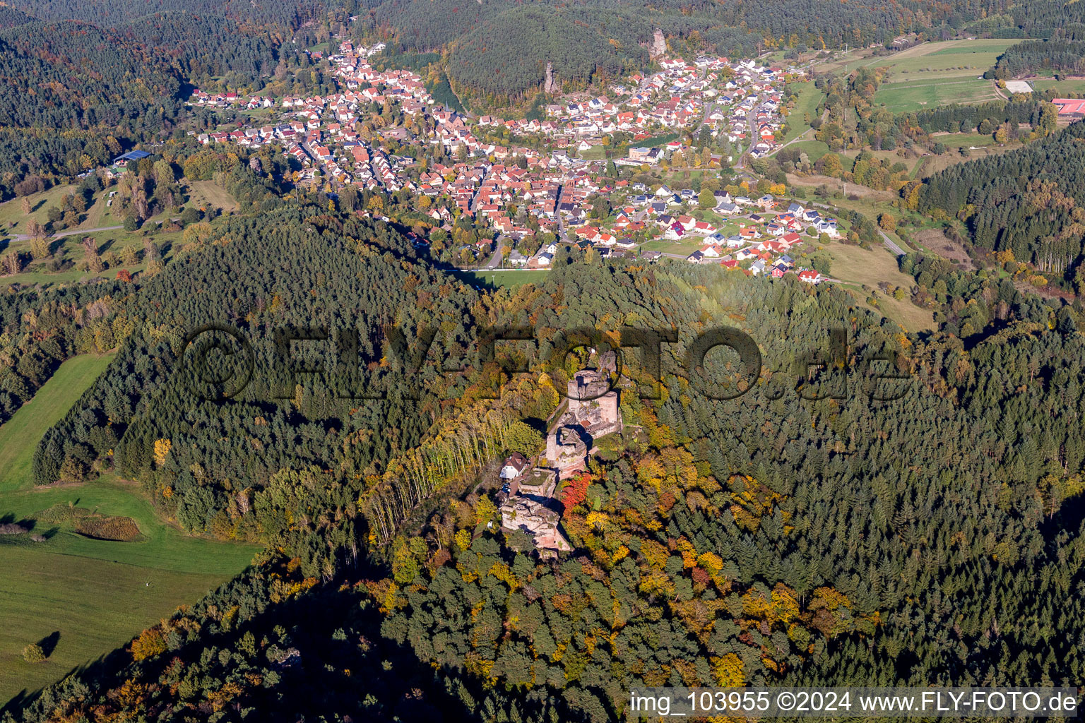 Photographie aérienne de Dahn dans le département Rhénanie-Palatinat, Allemagne