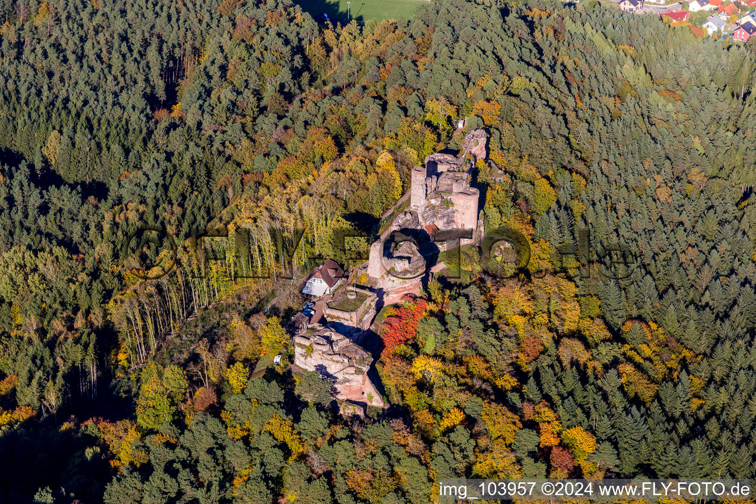 Dahn dans le département Rhénanie-Palatinat, Allemagne d'en haut