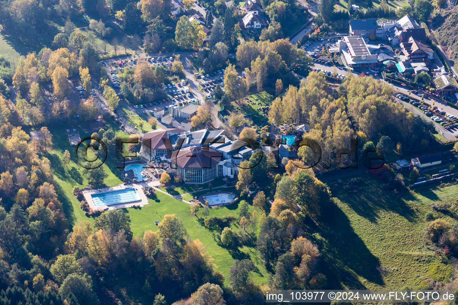 Vue d'oiseau de Dahn dans le département Rhénanie-Palatinat, Allemagne