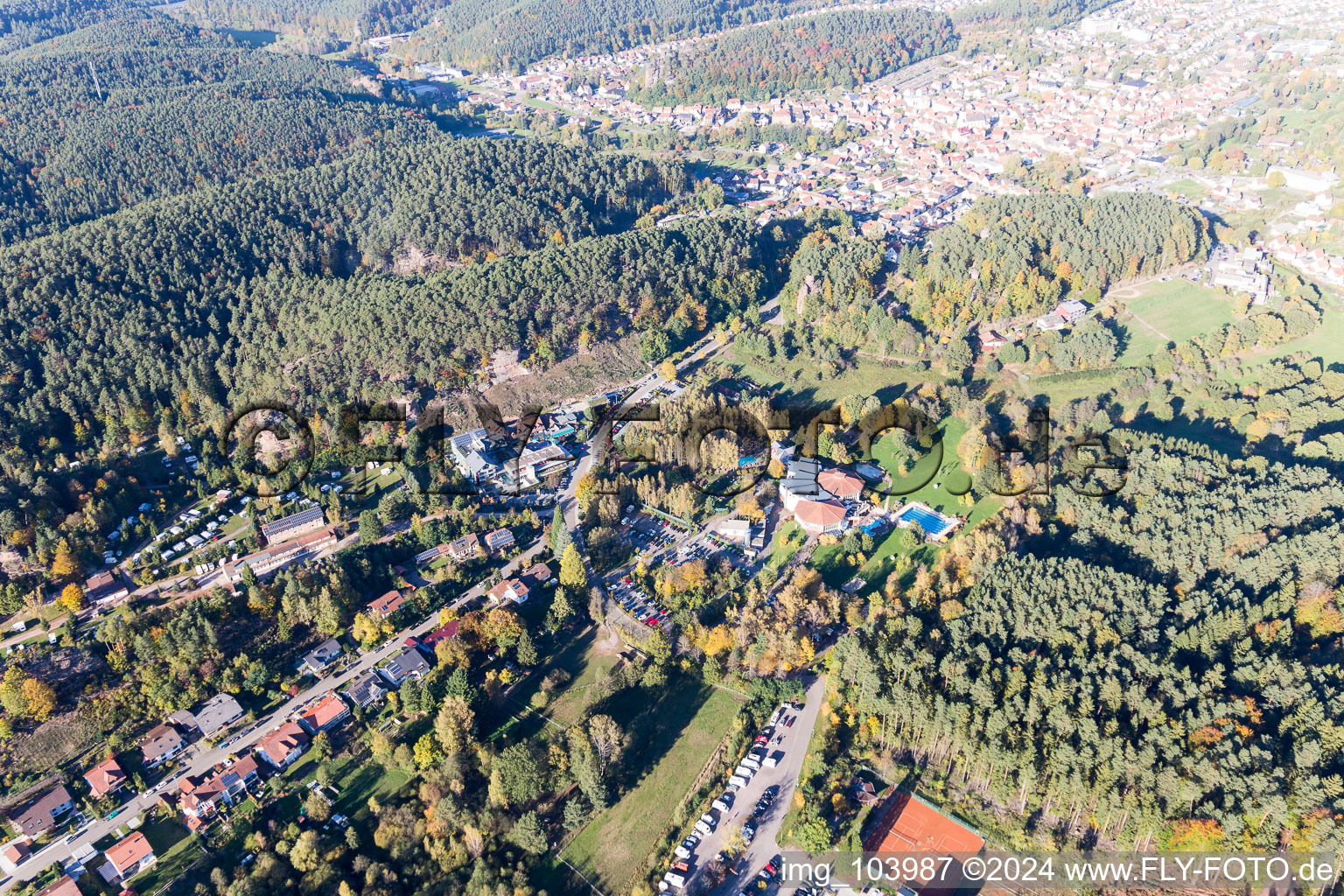 Vue aérienne de Dahn dans le département Rhénanie-Palatinat, Allemagne