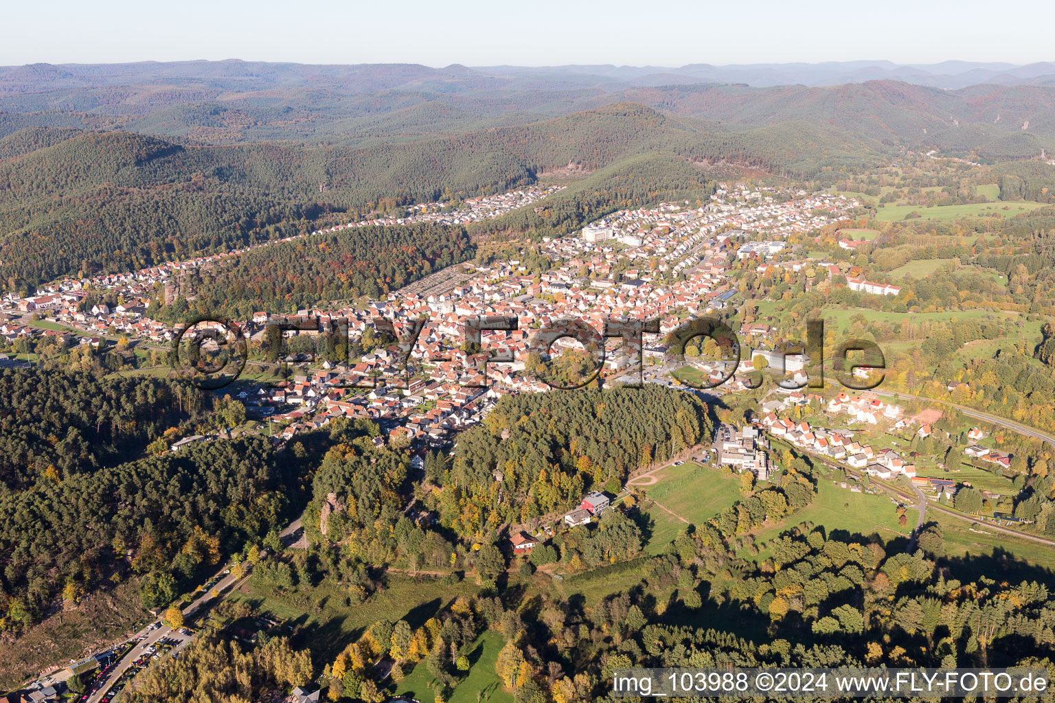 Photographie aérienne de Dahn dans le département Rhénanie-Palatinat, Allemagne