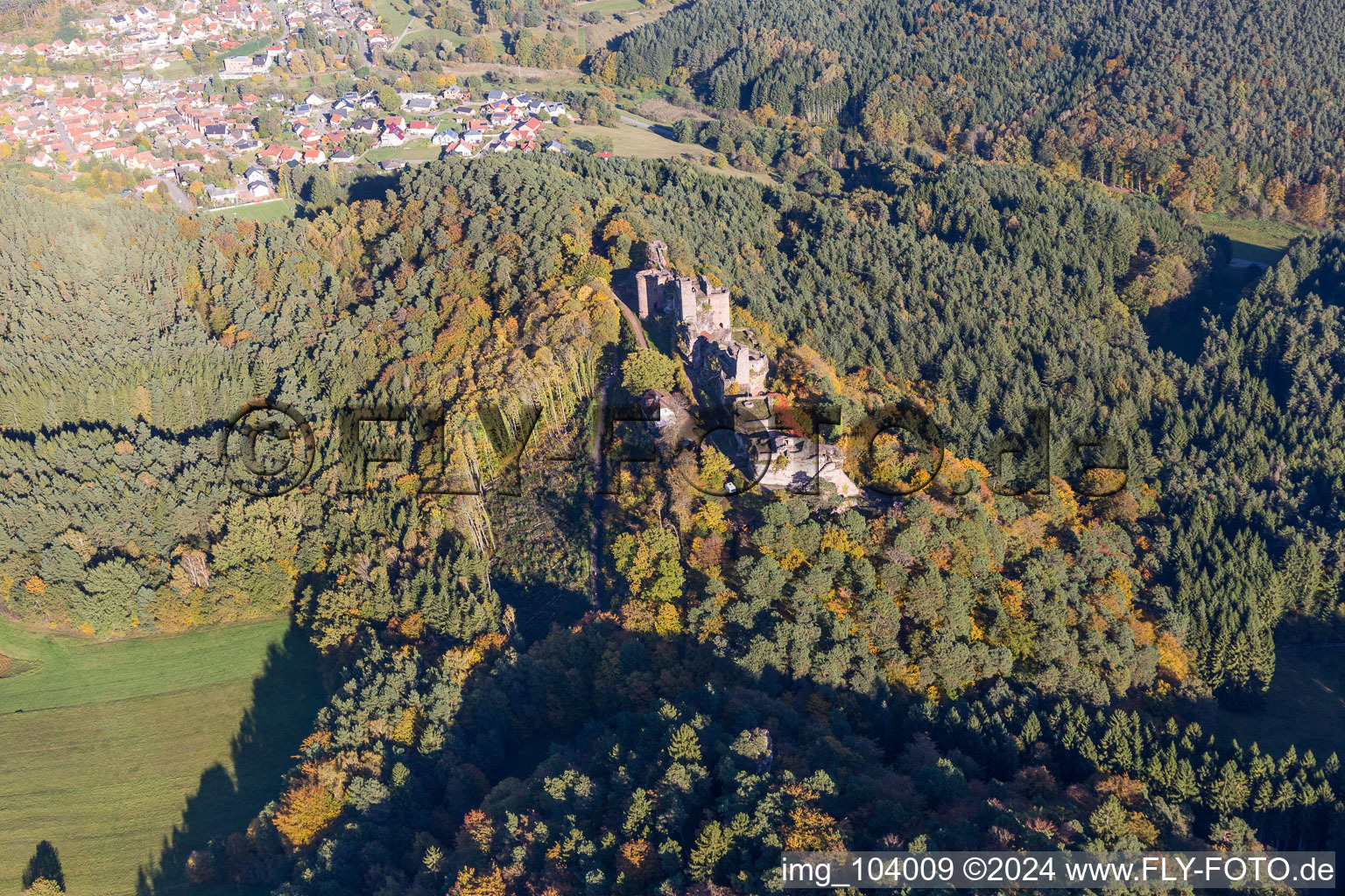 Dahn dans le département Rhénanie-Palatinat, Allemagne d'en haut