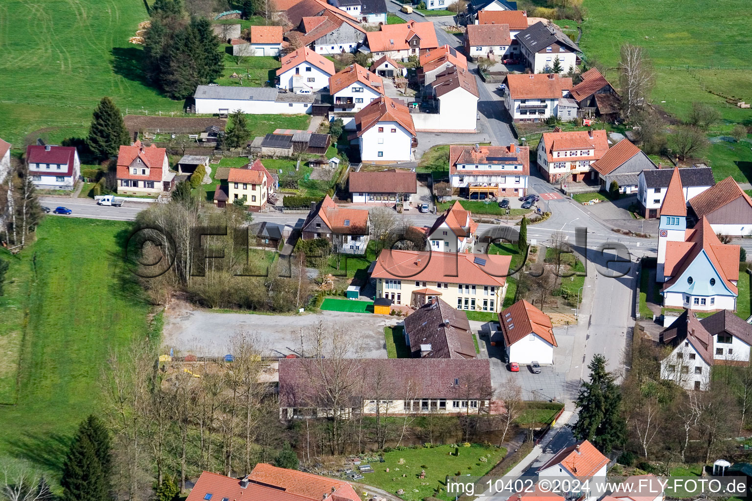 Vue d'oiseau de Quartier Affolterbach in Wald-Michelbach dans le département Hesse, Allemagne