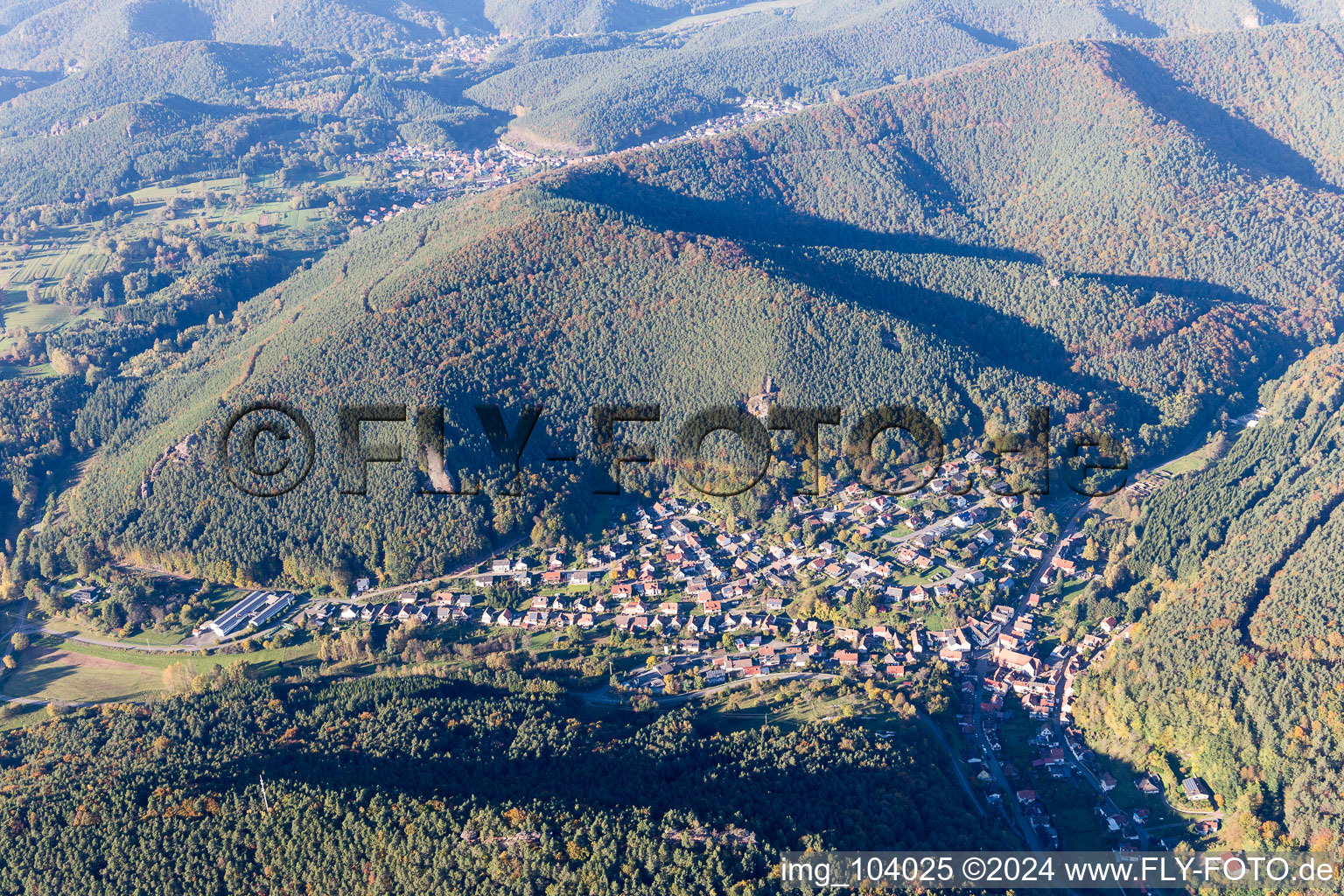 Vue oblique de Dimbach dans le département Rhénanie-Palatinat, Allemagne