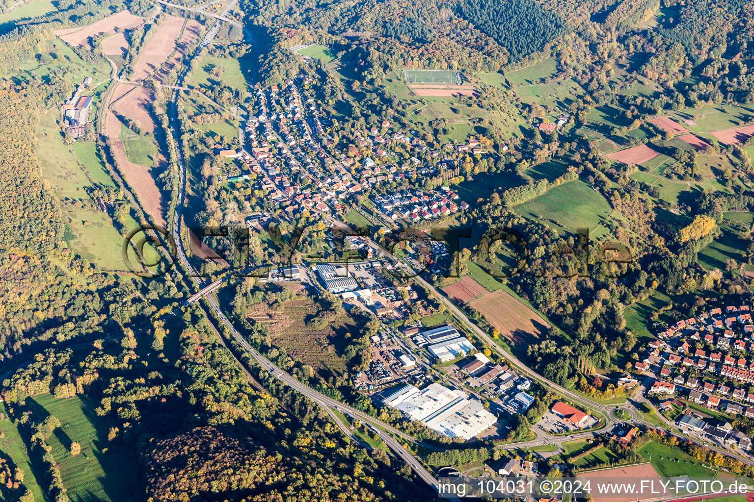 Vue aérienne de Quartier Queichhambach in Annweiler am Trifels dans le département Rhénanie-Palatinat, Allemagne