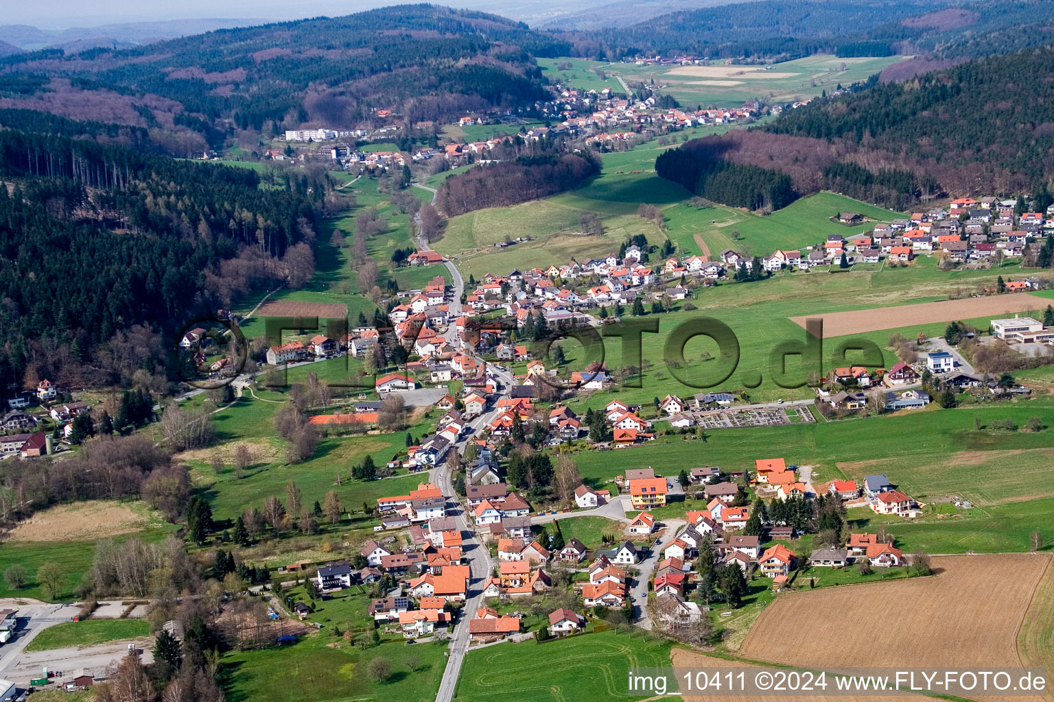 Vue aérienne de Quartier Affolterbach in Wald-Michelbach dans le département Hesse, Allemagne