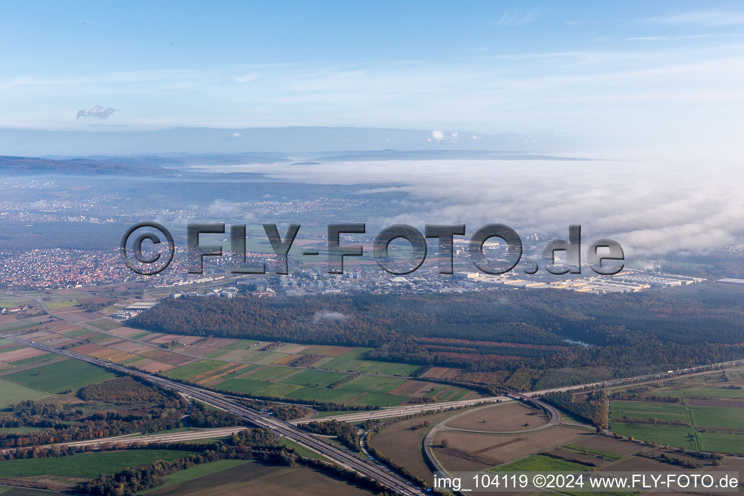 Vue aérienne de Zone industrielle sud à Walldorf dans le département Bade-Wurtemberg, Allemagne