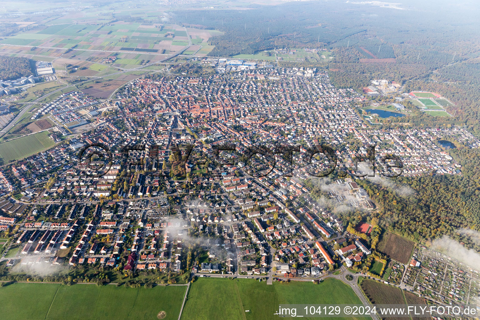 Vue aérienne de Walldorf dans le département Bade-Wurtemberg, Allemagne