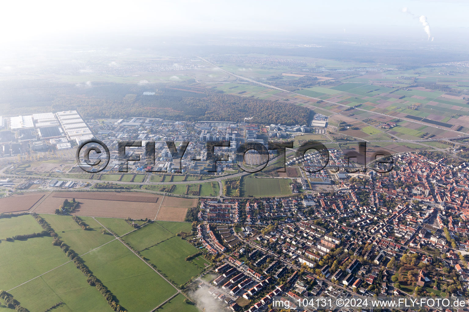 Vue aérienne de Walldorf dans le département Bade-Wurtemberg, Allemagne