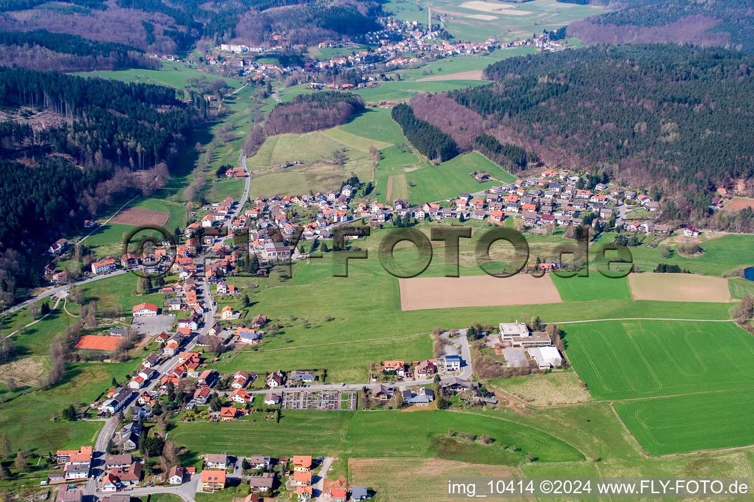 Vue oblique de Quartier Affolterbach in Wald-Michelbach dans le département Hesse, Allemagne