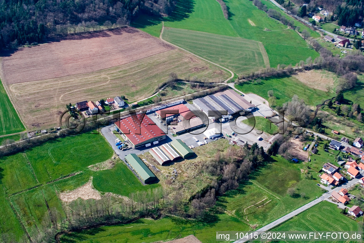 Quartier Affolterbach in Wald-Michelbach dans le département Hesse, Allemagne d'en haut