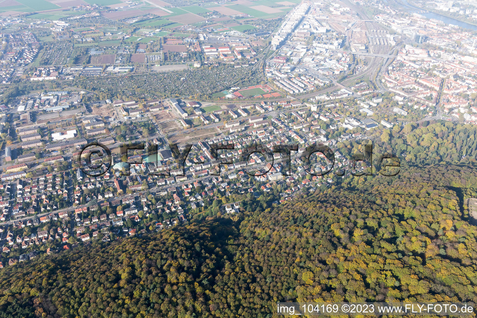 Vue aérienne de Quartier Südstadt in Heidelberg dans le département Bade-Wurtemberg, Allemagne