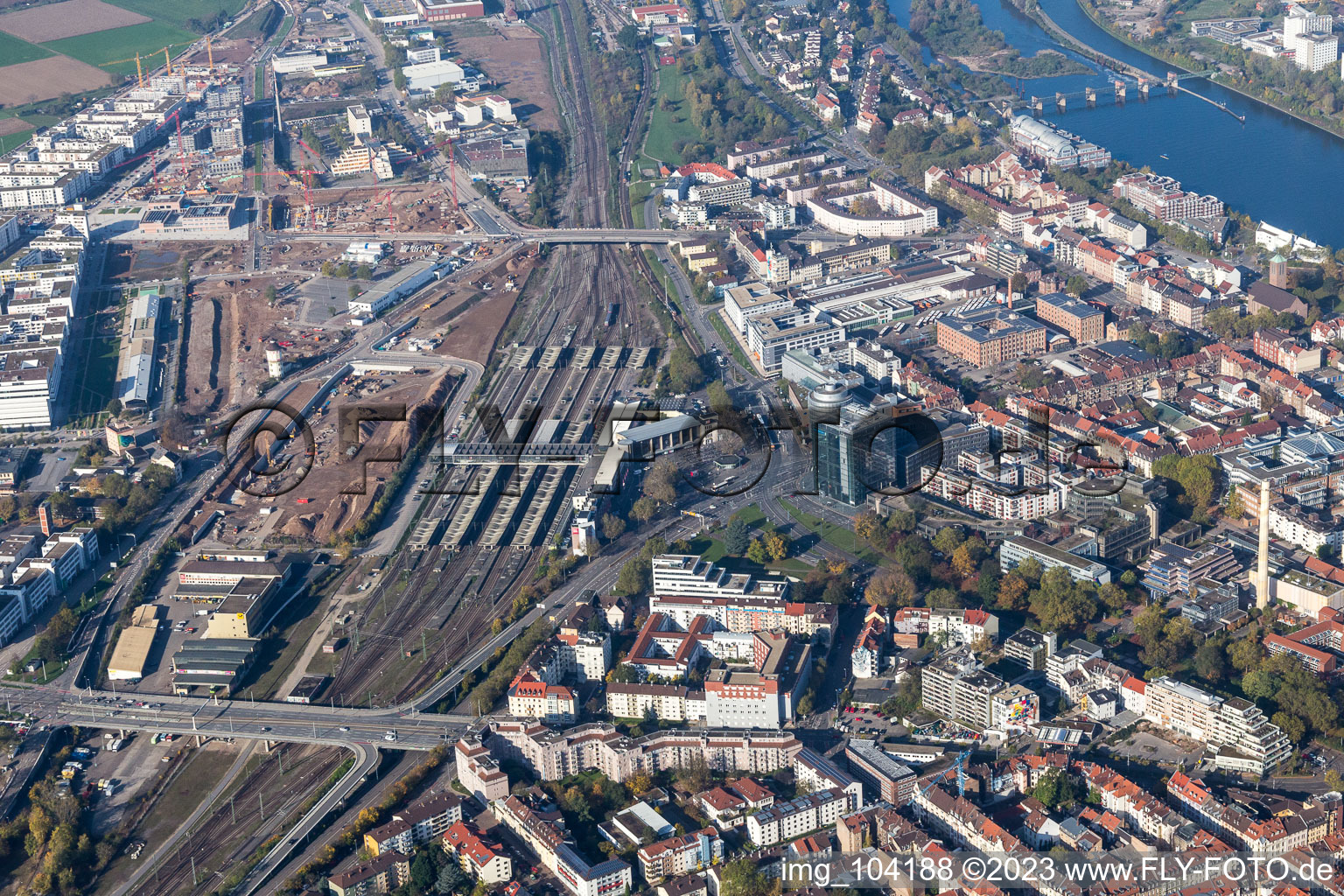 Vue aérienne de Quartier Weststadt in Heidelberg dans le département Bade-Wurtemberg, Allemagne