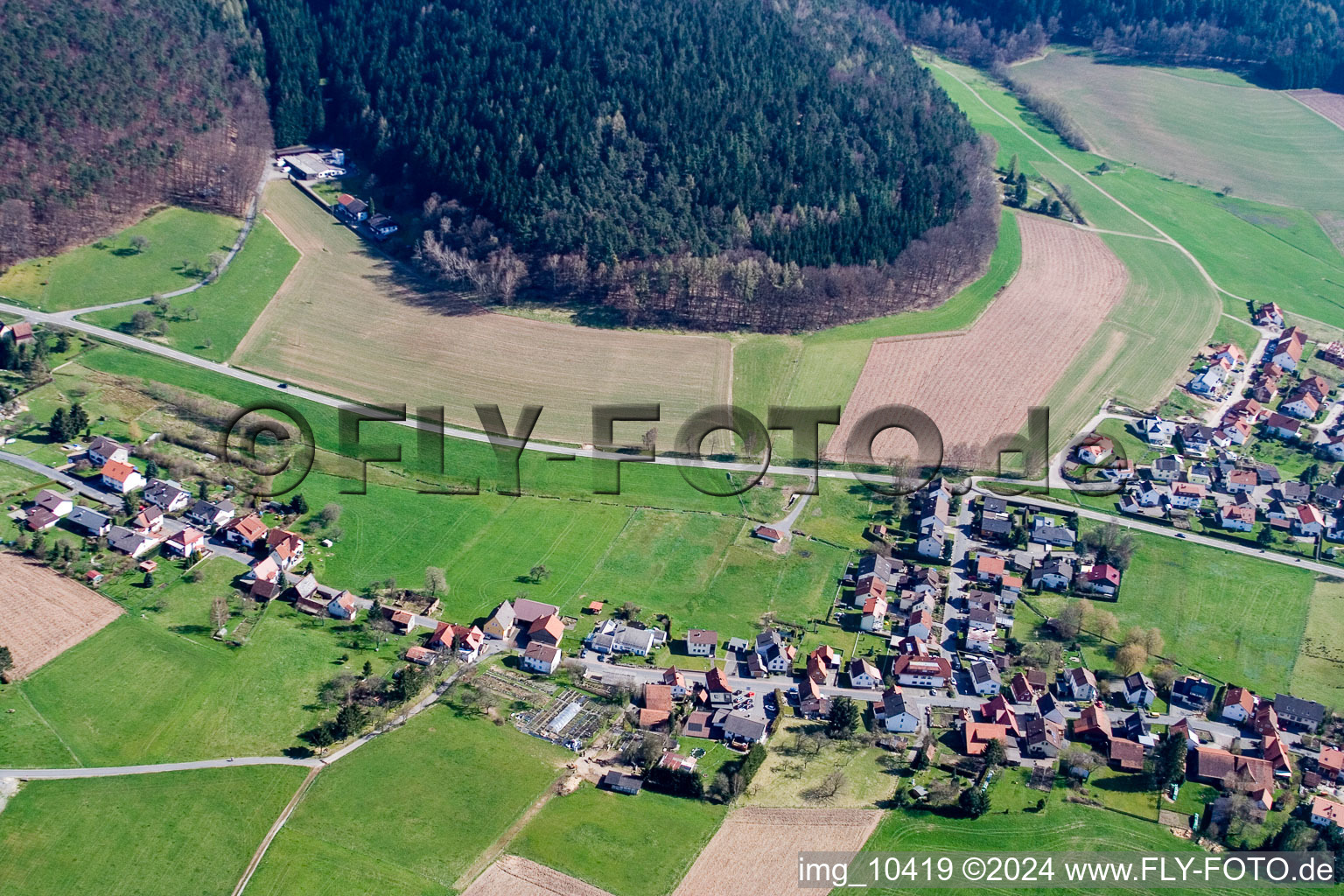 Quartier Affolterbach in Wald-Michelbach dans le département Hesse, Allemagne depuis l'avion