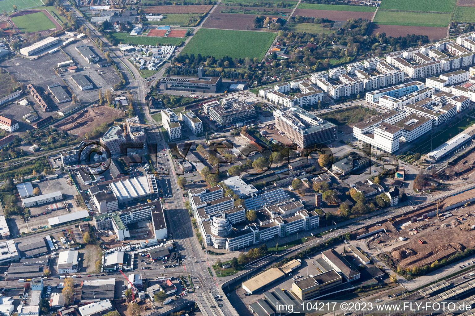 Quartier Bahnstadt in Heidelberg dans le département Bade-Wurtemberg, Allemagne hors des airs