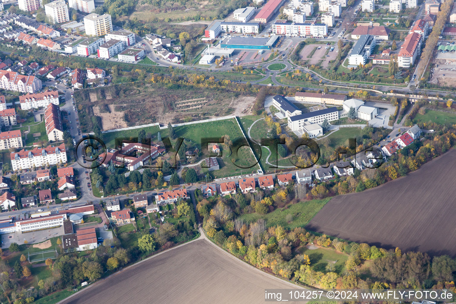 Vue oblique de Speyer dans le département Rhénanie-Palatinat, Allemagne