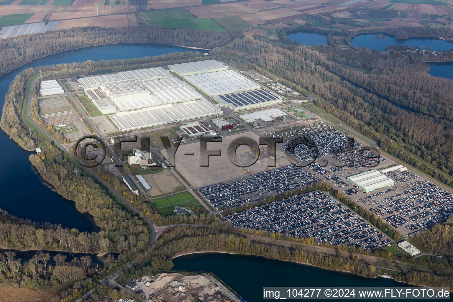 Vue aérienne de Germersheim dans le département Rhénanie-Palatinat, Allemagne