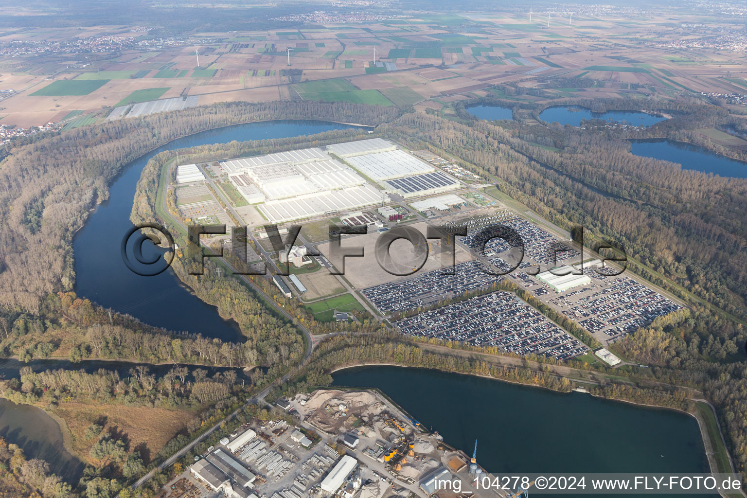 Photographie aérienne de Germersheim dans le département Rhénanie-Palatinat, Allemagne