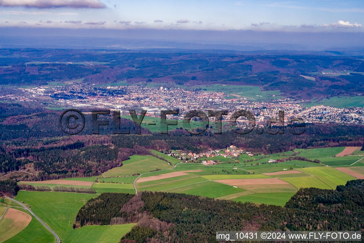 Vue aérienne de Du sud-ouest à Erbach dans le département Hesse, Allemagne