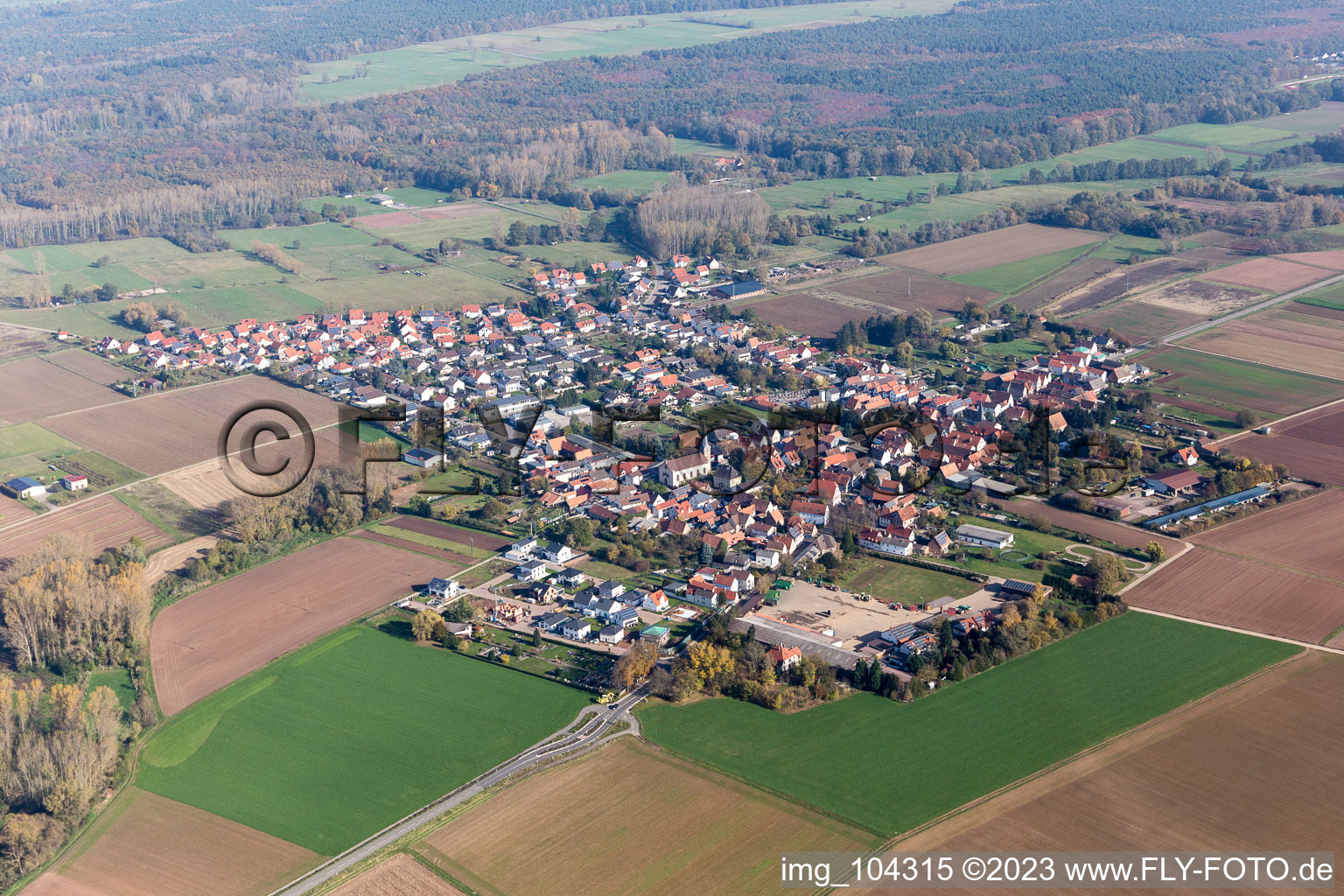 Image drone de Ottersheim bei Landau dans le département Rhénanie-Palatinat, Allemagne