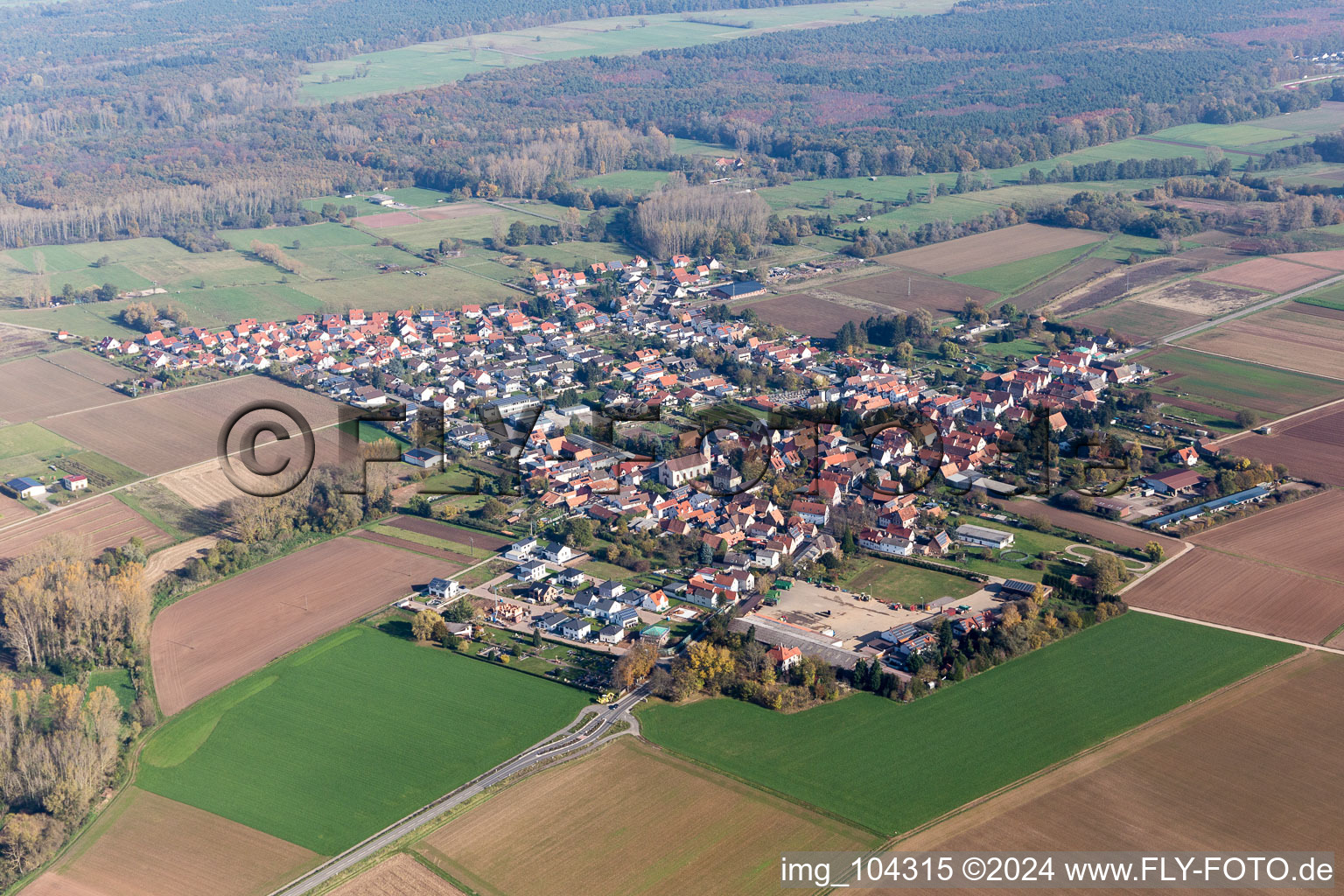 Quartier Ottersheim in Ottersheim bei Landau dans le département Rhénanie-Palatinat, Allemagne depuis l'avion