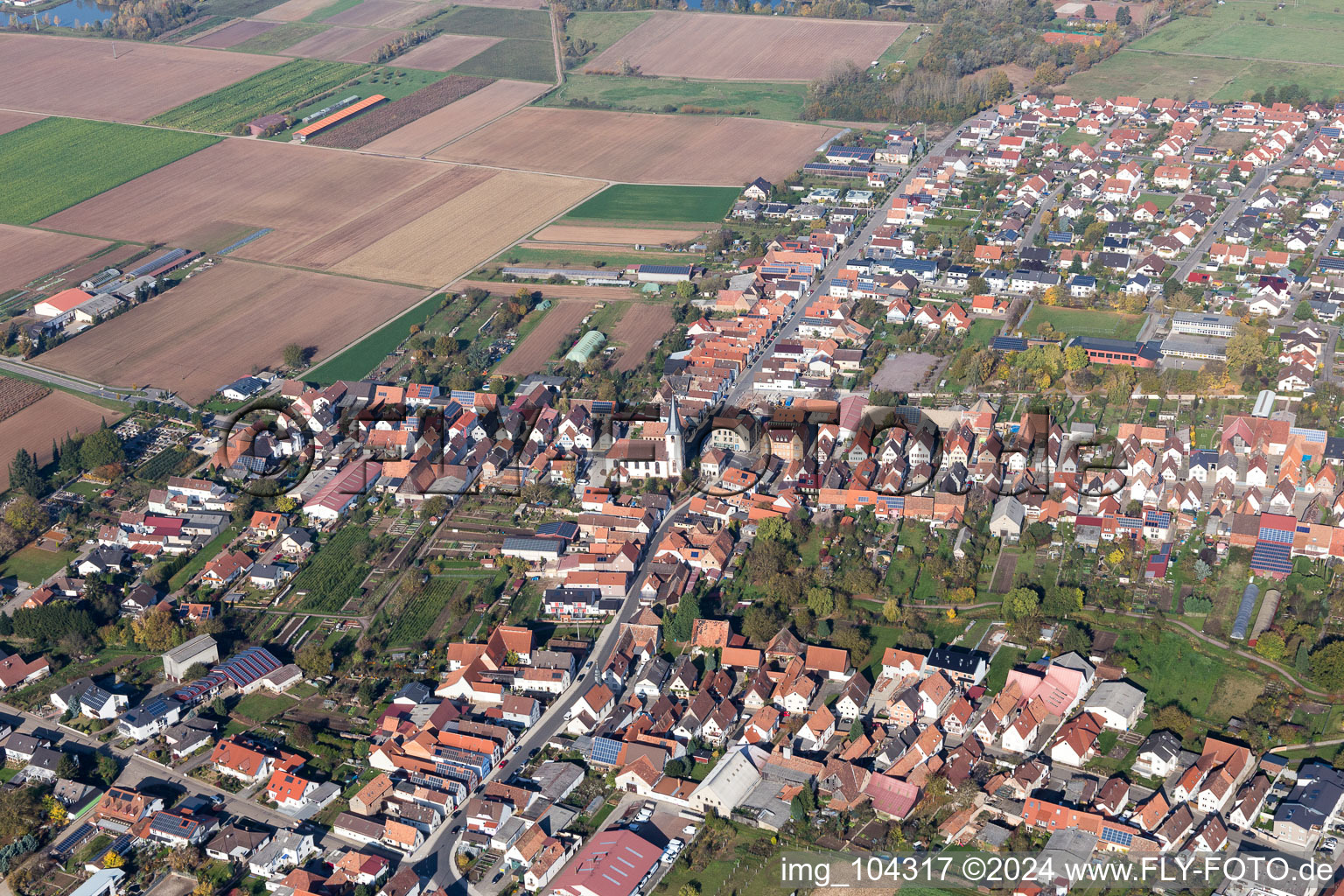 Quartier Ottersheim in Ottersheim bei Landau dans le département Rhénanie-Palatinat, Allemagne vue du ciel