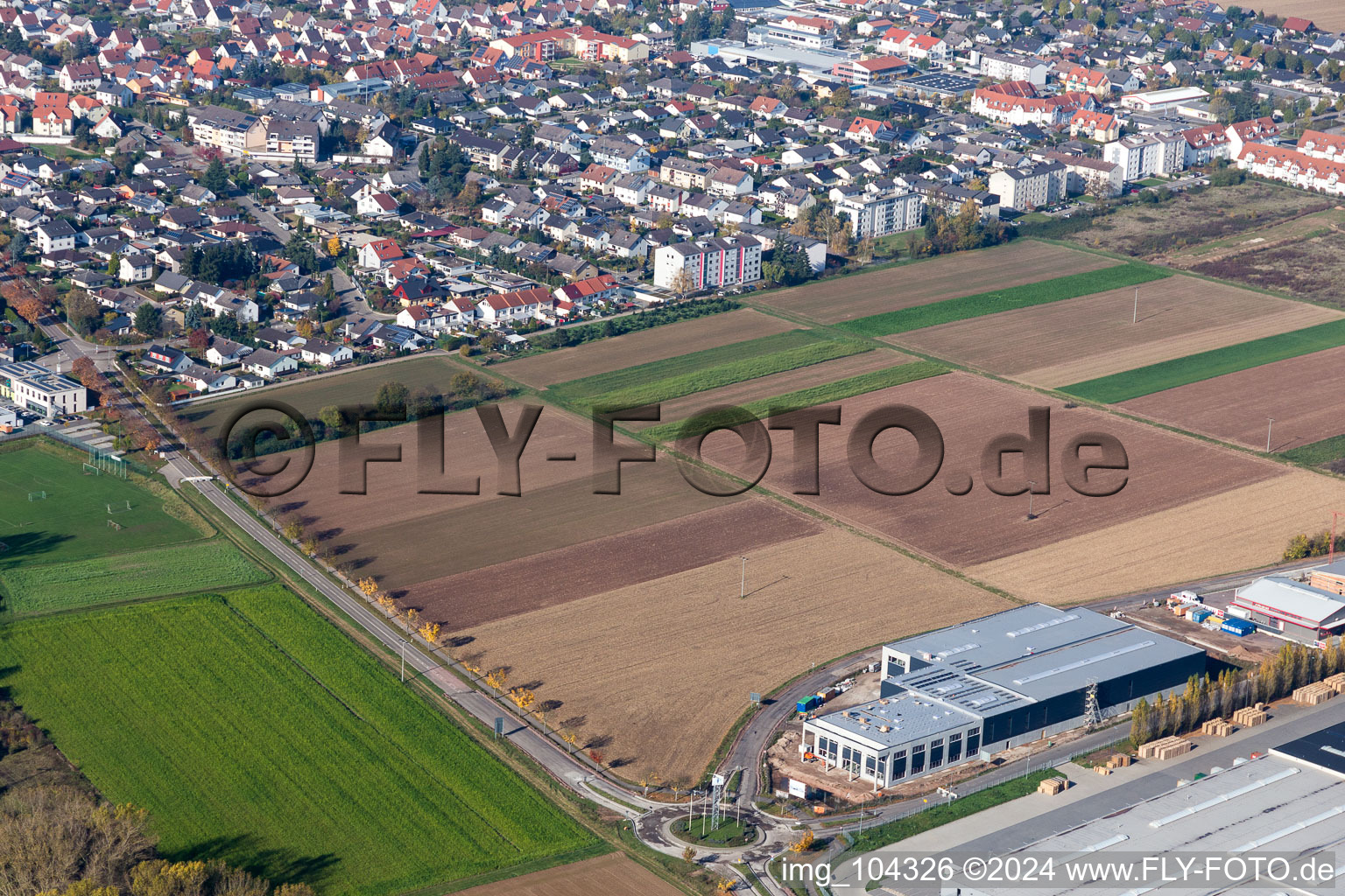 Vue aérienne de Quartier Offenbach in Offenbach an der Queich dans le département Rhénanie-Palatinat, Allemagne