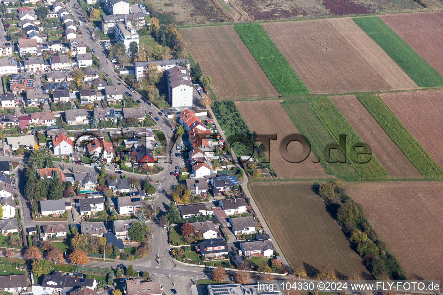 Photographie aérienne de Offenbach an der Queich dans le département Rhénanie-Palatinat, Allemagne