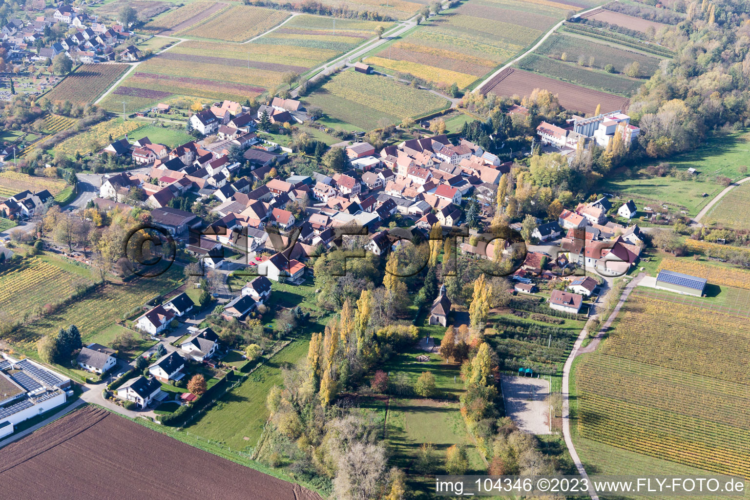 Quartier Appenhofen in Billigheim-Ingenheim dans le département Rhénanie-Palatinat, Allemagne d'un drone