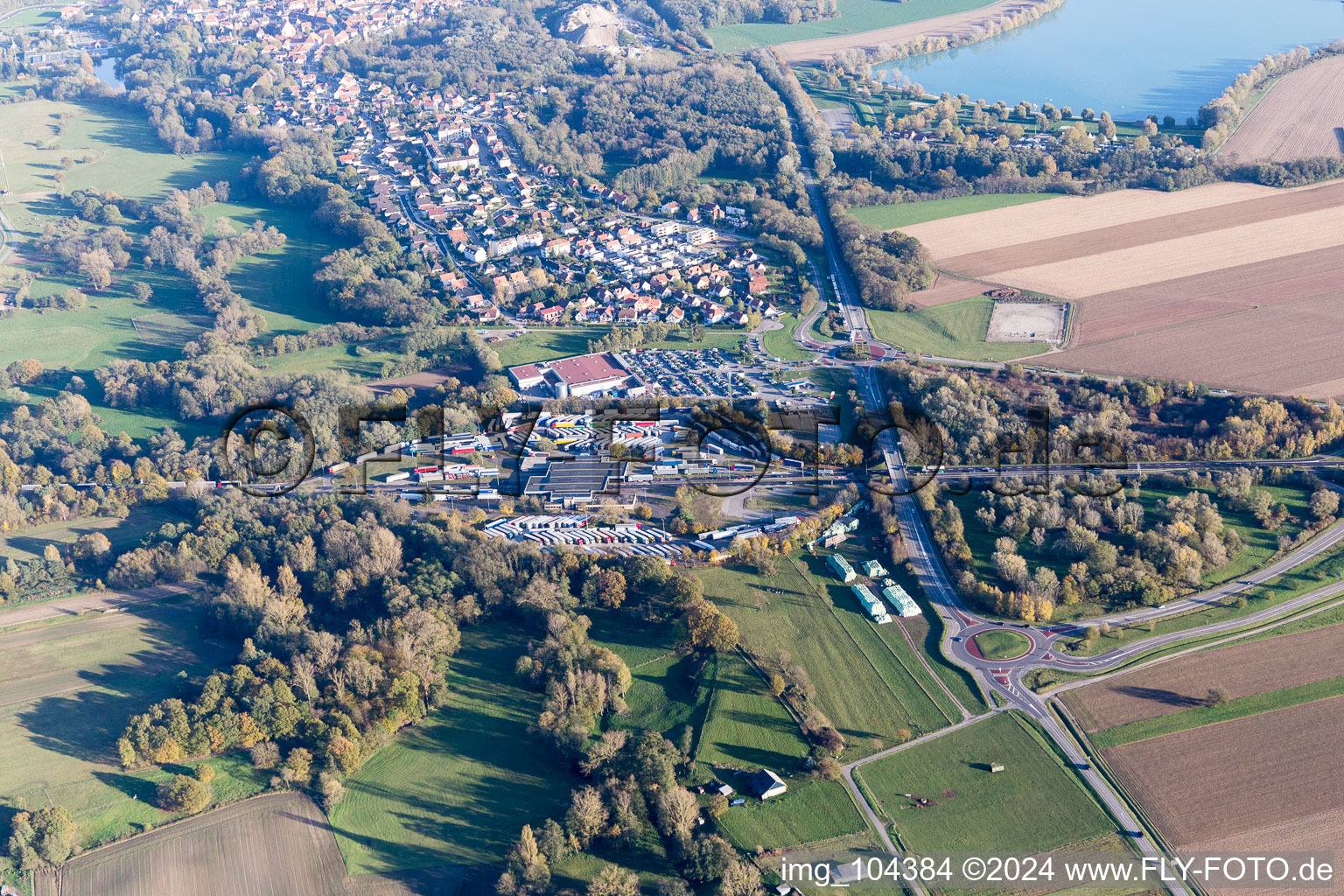 Lauterbourg dans le département Bas Rhin, France vue d'en haut