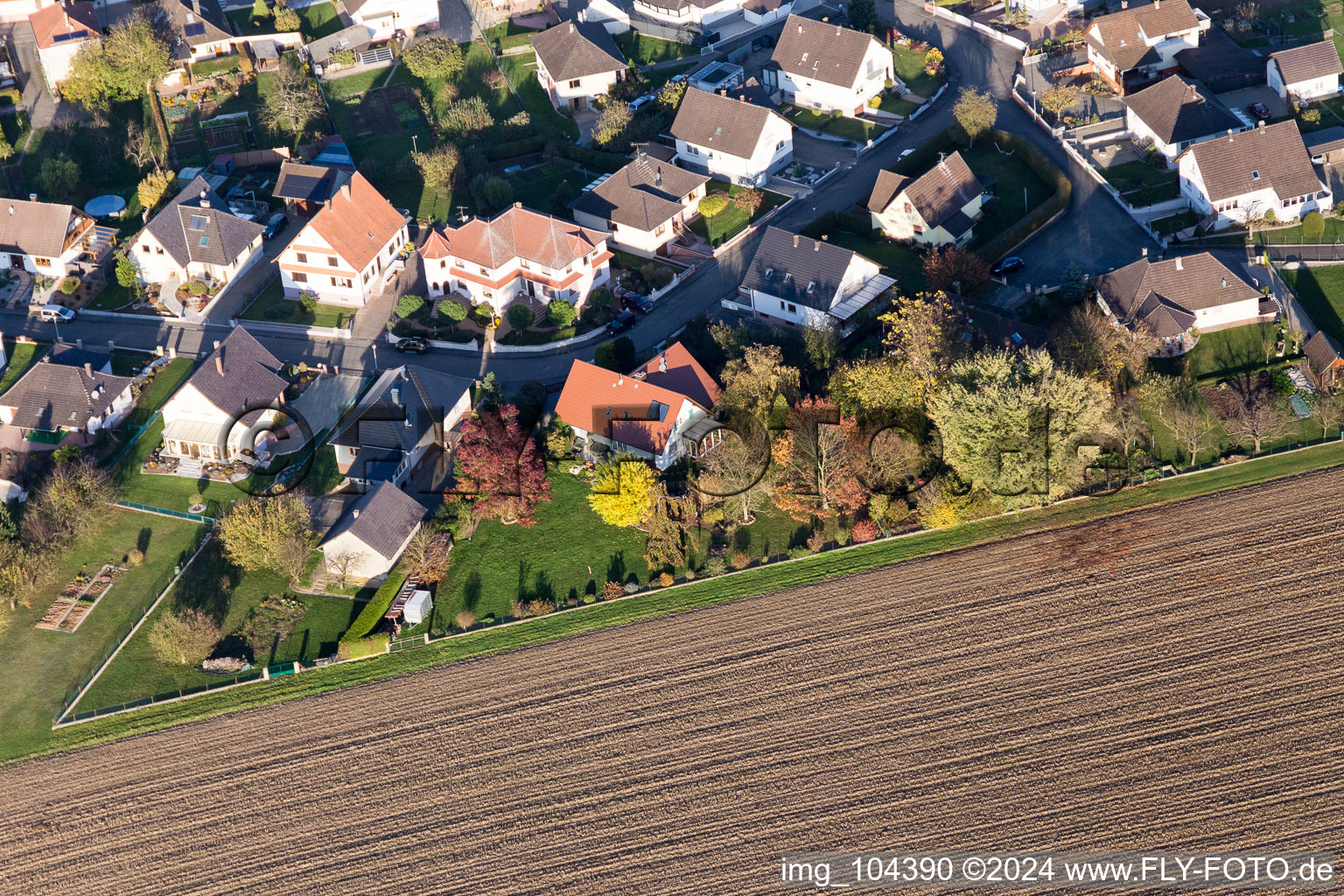 Schleithal dans le département Bas Rhin, France d'en haut