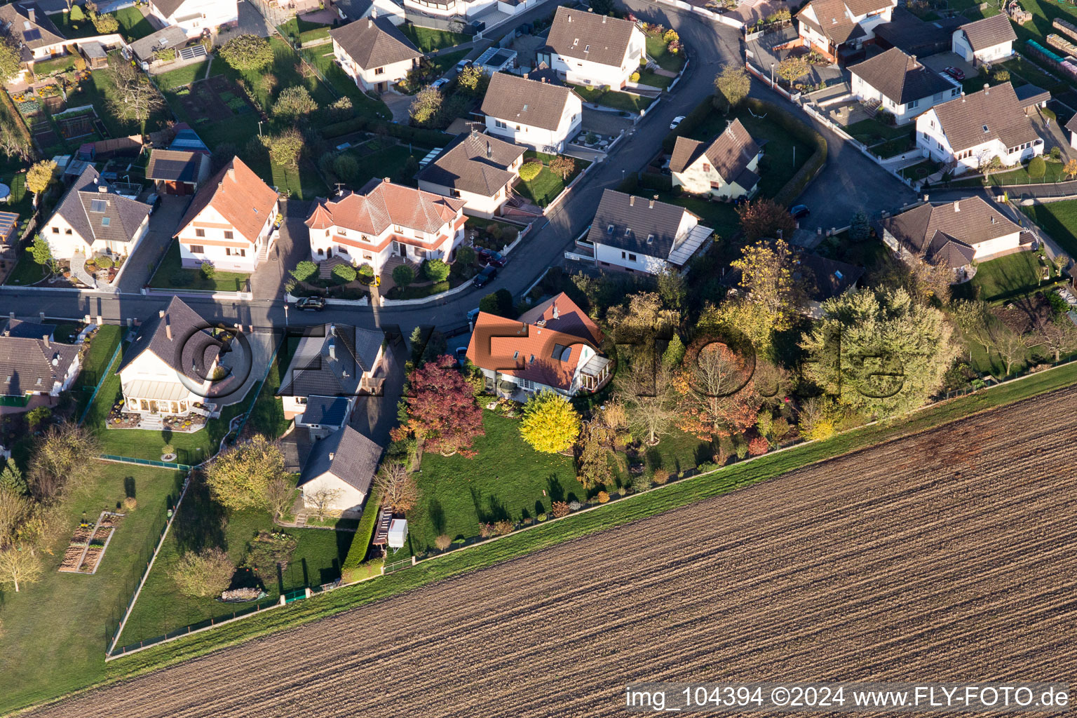 Schleithal dans le département Bas Rhin, France hors des airs