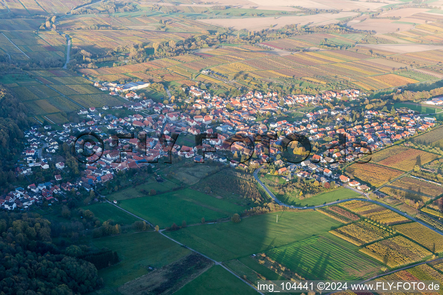 Oberotterbach dans le département Rhénanie-Palatinat, Allemagne vue d'en haut