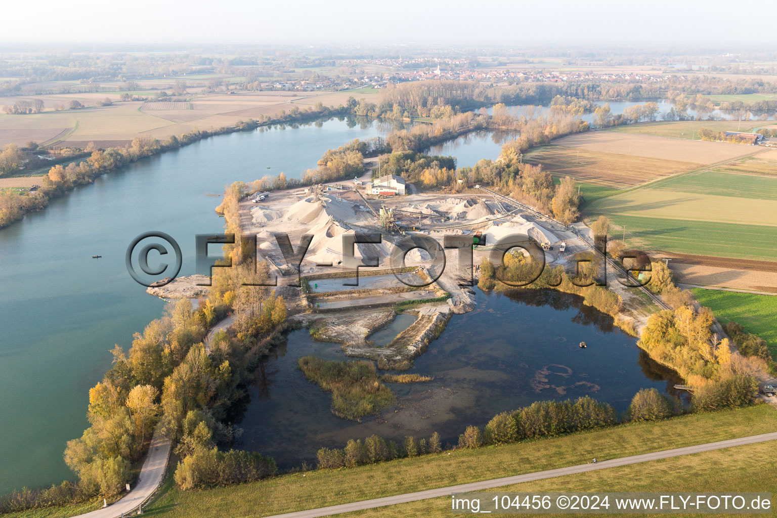 Neupotz dans le département Rhénanie-Palatinat, Allemagne d'en haut