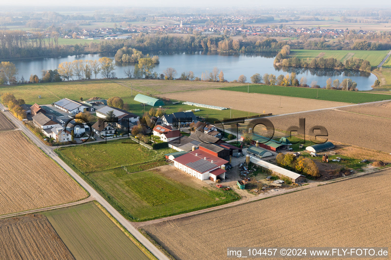 Neupotz dans le département Rhénanie-Palatinat, Allemagne hors des airs