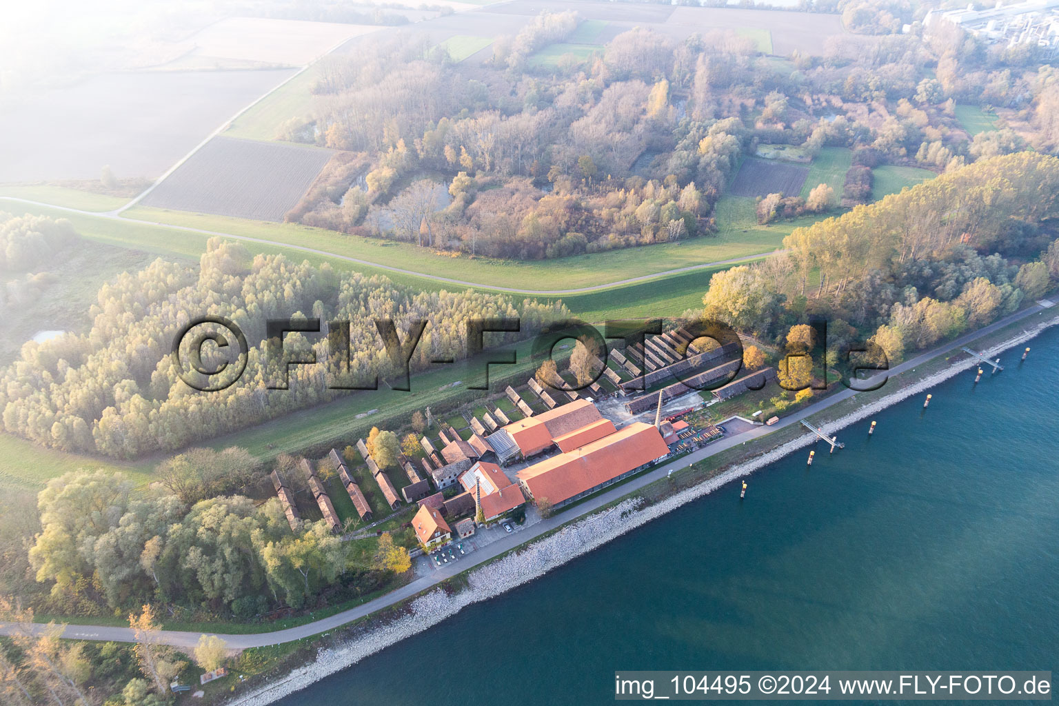 Quartier Sondernheim in Germersheim dans le département Rhénanie-Palatinat, Allemagne vu d'un drone