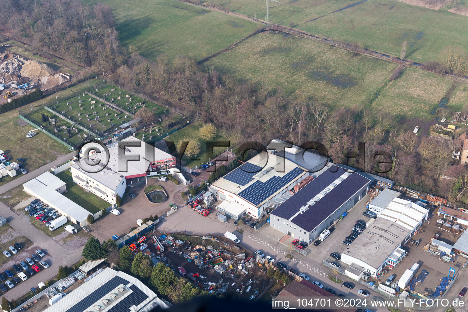 Zone industrielle de Horst à le quartier Minderslachen in Kandel dans le département Rhénanie-Palatinat, Allemagne hors des airs