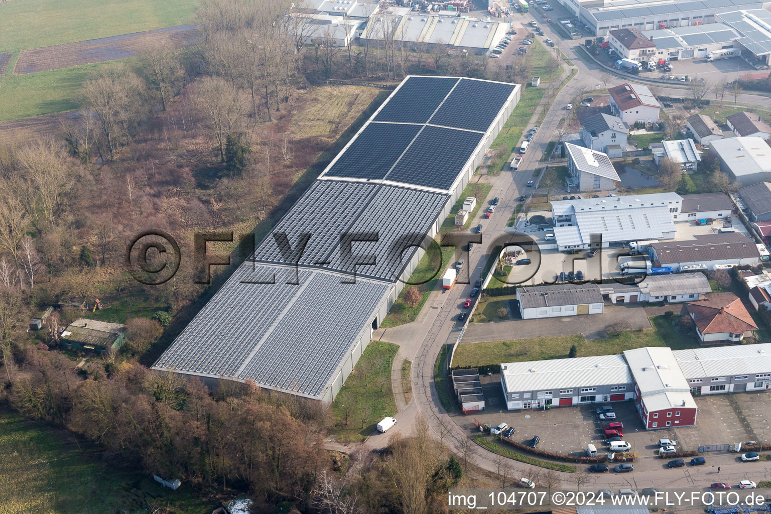 Enregistrement par drone de Zone industrielle de Horst à le quartier Minderslachen in Kandel dans le département Rhénanie-Palatinat, Allemagne