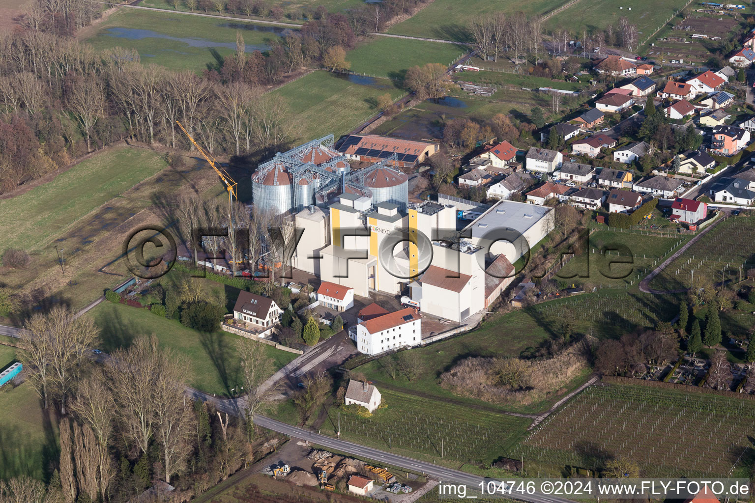 Vue oblique de Freimersheim dans le département Rhénanie-Palatinat, Allemagne