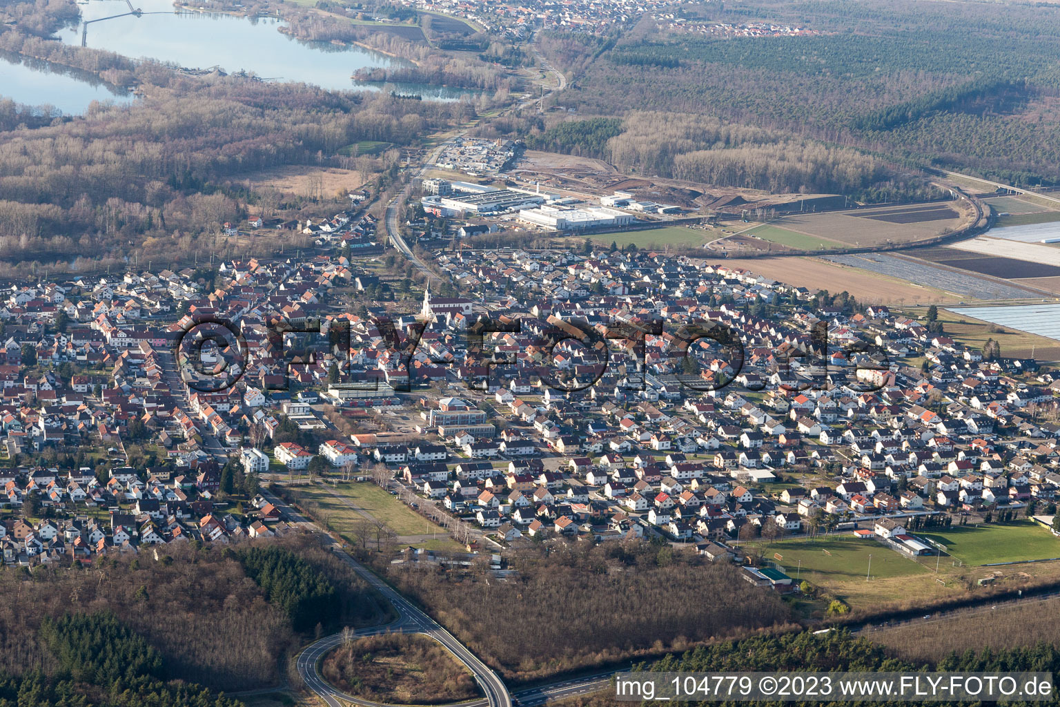 Enregistrement par drone de Quartier Neudorf in Graben-Neudorf dans le département Bade-Wurtemberg, Allemagne