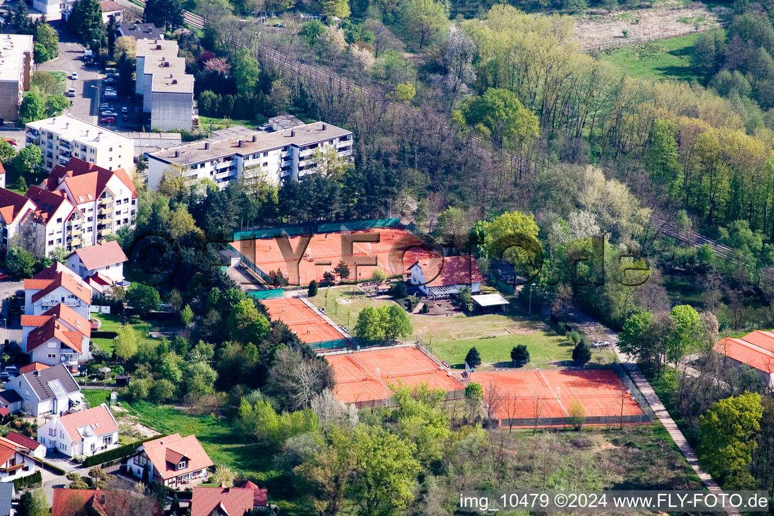 Vue aérienne de Club de tennis à Jockgrim dans le département Rhénanie-Palatinat, Allemagne